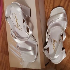 White Satin Wedding Heels